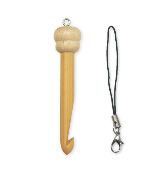 Bamboo Crochet Hook Accessory Charm for Bags, Keys and Crafts — Handmade Design