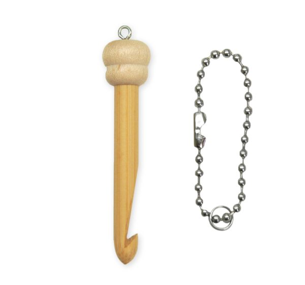 Bamboo Crochet Hook Accessory Charm for Bags, Keys and Crafts — Handmade Design